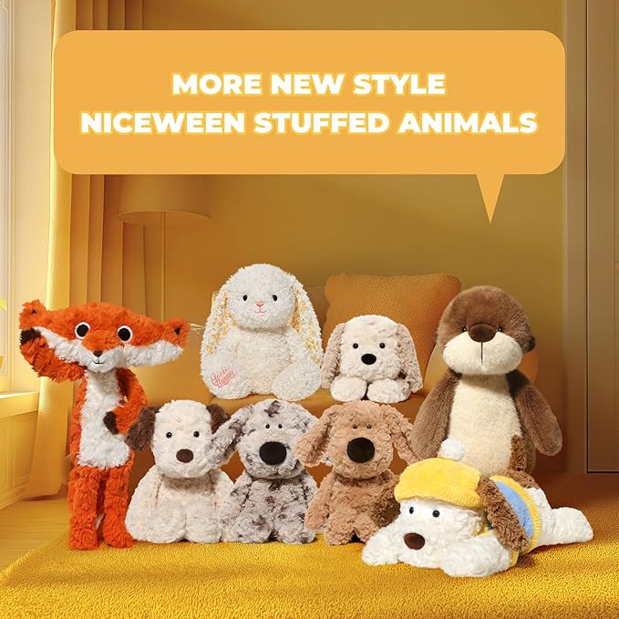 Stuffed Animals Dog Jack Russell Terrier Dog Plush Toys 13.8 inches Soft and Comfort Dog Plush Toy Gift for Kids, Brown/White