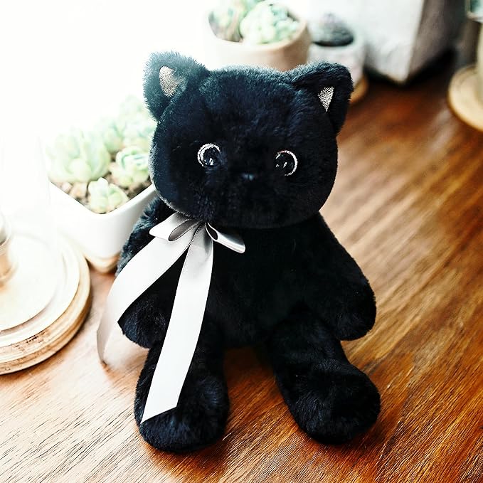 uoozii Warmable Cat Stuffed Animal - Microwavable 12" | 2 Pounds Unscented Weighted Stuffed Animals Non-Shedding Cat Plush Coolable & Heatable Warm Gifts for Kids & Adults