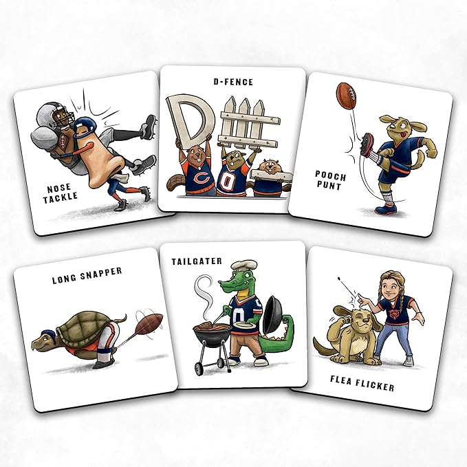 YouTheFan NFL Officially-Licensed Memory Match Game - Humorous, Team-Specific, Original Hand-Drawn Artwork, Fun for The Whole Family, for Fans Young and Old