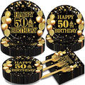 Kepeel 200Pcs 50th Birthday Party Tableware Set, Back in 1976 Birthday Party Decorations Supplies for Men Women Cheers to 50 Years Birthday Party Dessert Plates Napkins Forks Favors, Serve 50