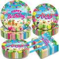 200Pcs Hawaiian Aloha Party Tableware Set, Luau Tropical Birthday Party Decorations Supplies for Summer Beach Pool Retirement Baby Shower Disposable Paper Plates Napkins Forks for 50 Guests