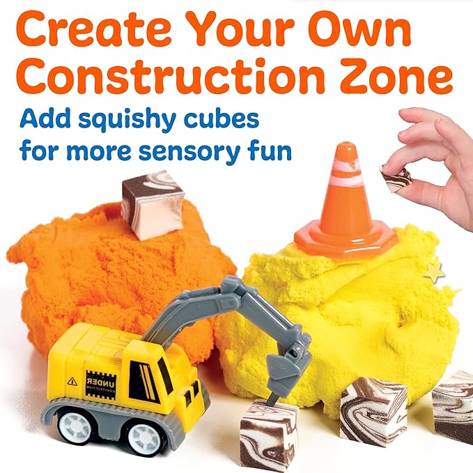 Creativity for Kids Sensory Minis Construction Kit | Cloud Clay Sensory Toy with Excavator for Kids | Spring Crafts that are Mess-Free, Screen-Free Travel Toy (Ages 3+)