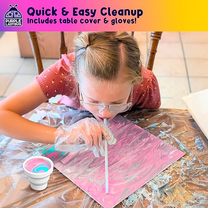 Paint Pouring Art Kids Painting Kit - Art and Crafts for Kids Ages 8-12, Gifts for 6 7 8 9 10 11 12 Year Old Boys & Crafts for Girls 8-12, Birthday Gifts for Girls, Tween & Teen Girl (Stellar Swizzle)