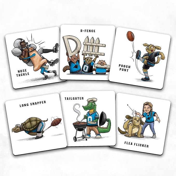 YouTheFan NFL Officially-Licensed Memory Match Game - Humorous, Team-Specific, Original Hand-Drawn Artwork, Fun for The Whole Family, for Fans Young and Old