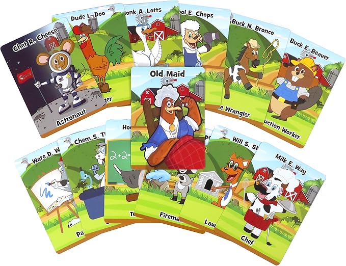 Regal Games Farm Match, Slap It, Old Maid Card Games for Kids Ages 4 5 6 7 8+ | Family Fun Playing Card Set (160 Game Cards, 3 Pack)