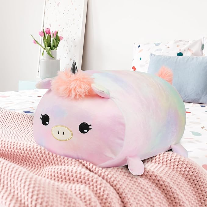 Cuteoy 17.7" Unicorn Stuffed Animal Plush Pillow Soft Comfortable Plushies Large Throw Body Pillow Sleeping Plush Toy for Girls Boys Birthday