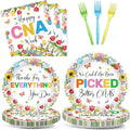 96PCS Happy CNA Week Party Decorations Nurse Week Plates and Napkins Thanks for Everything You Do Nursing Assistant Tableware Dinnerware Set for Doctors Day Medical School Grad Party Decor Supplies