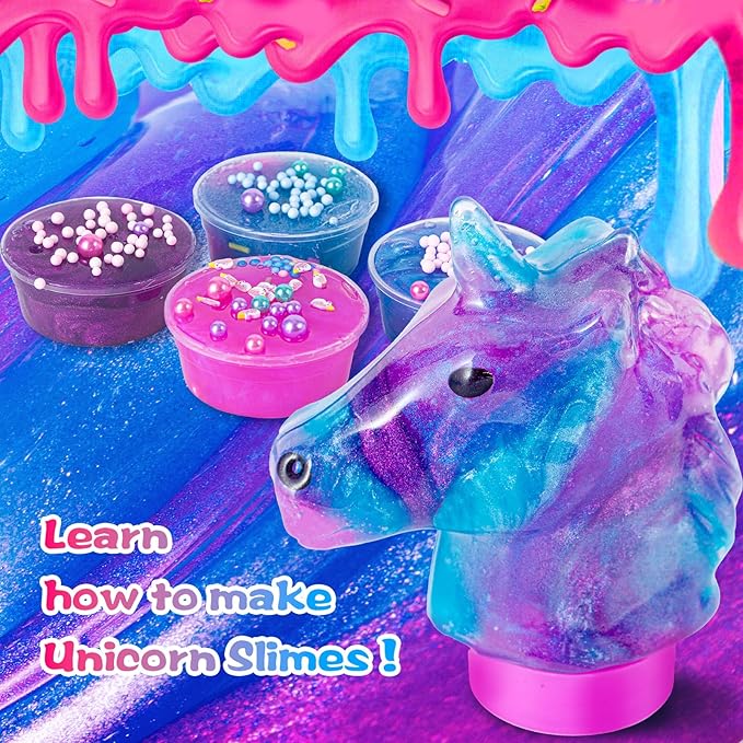 ZOnFRTO Mini Unicorn Slime Kit for Girls - Glimmer Crunchy, Butter, and Galaxy Slime for Kids 6-12 - Party Favors for Children