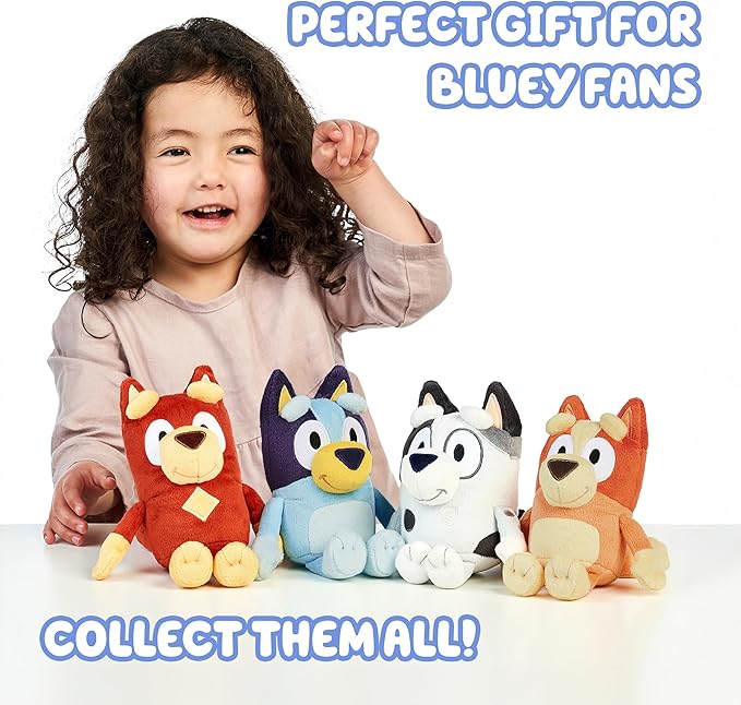 Bingo & Bluey Plush Toys Bundle – Exclusive 2-Pack Soft Bluey Toys, Deluxe Fabric, Embroidered Detail, Plush Characters for Show Time or Story Time