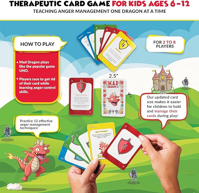 Mad Dragon 2: Anger Control Card Game for Kids — A Fun, Therapist-Friendly Social Emotional Learning Activity That Teaches Emotional Regulation Through Play