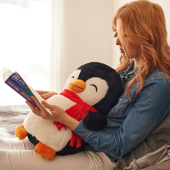 ODOXIA Big Weighted Plush for Anxiety 5lb Penguin | Stuffed Weighted Plush Animal for Kids, Adults