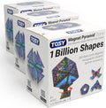 TOSY Magnet Pyramid Stone - 1 Cube Transforms into 1 Billion Shapes (Bunny, Egg, Flowers, Heart), Easter Basket Stuffers Gift, 12 pcs, 243 Magnets, Holographic Design, Puzzle/STEM Toy, 3-Pack
