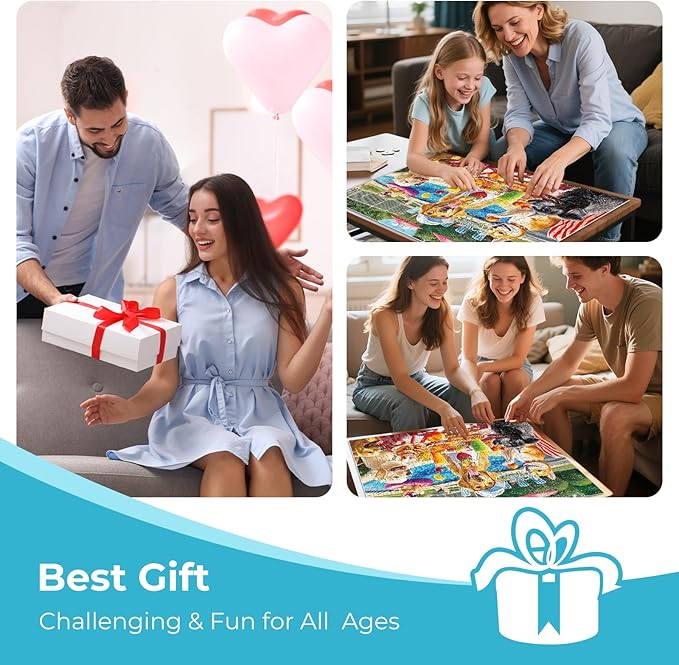 300 Pieces Puzzles for Adults,Summer Dog Pool Party & Food Puzzle,Large Puzzles Pieces for Seniors,Fun Puppy Jigsaw Puzzles for Kids Ages 8-10,Challenging Family Games,Holiday Party Gifts,20.5 x 15 In