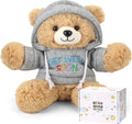 Osacoe Get Well Soon Teddy Bear Stuffed Animal with Gift Box Removable Hoodie for Comfort and Love, for Kids, Women & Men in Tough Time, Get Well Soon Gifts Basket with Beautiful Greeting Card