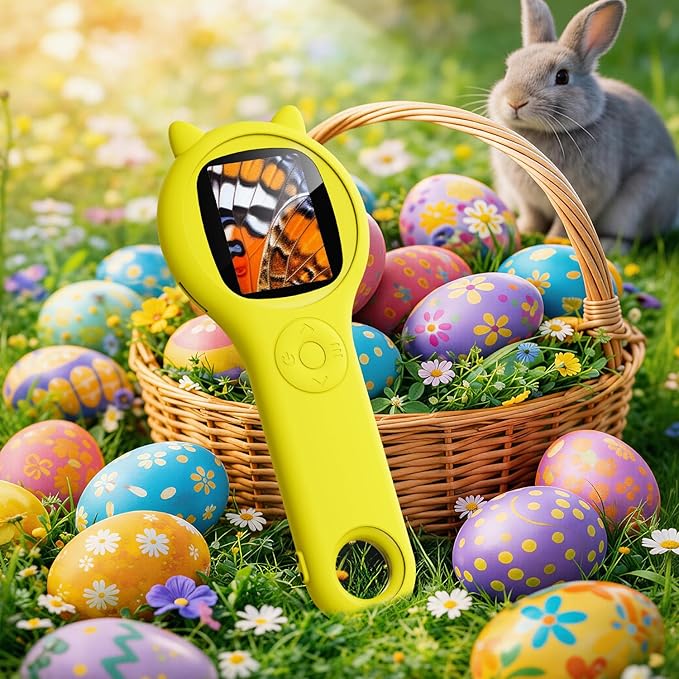 Handheld Microscope for Kids - Educational Science Toys, Christmas & Birthday Gifts for Age 5 6 7 8 9 10 11 12 Girls & Boys (Yellow)