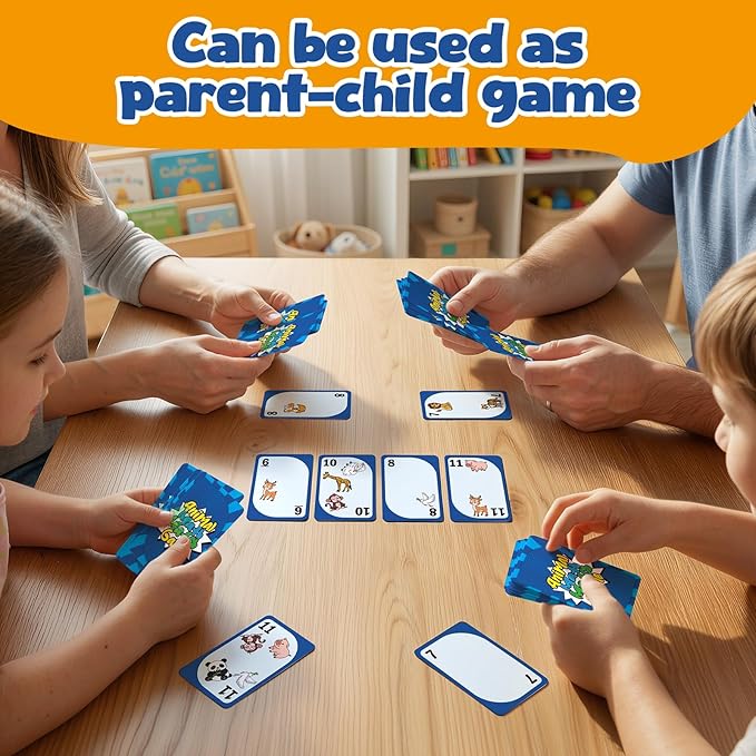 Animal Math Match Game - Fun-Filled Kids Educational Game for Ages 7+ - Entertaining Card Game for Kids and Family - Easy to Learn, Fast paced, Fun and Exciting - Quick-Counting Game for 2-4 Players