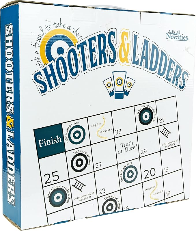 Shooters & Ladders Drinking Game - Fairly Odd Novelties - Fun Shot Glasses Party Game Gift Set