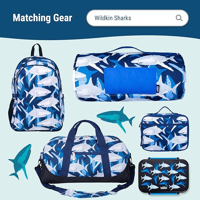Wildkin Kids 18oz Stainless Steel Water Bottle – BPA-Free, Leakproof, Insulated, Easy-Clean - Sharks