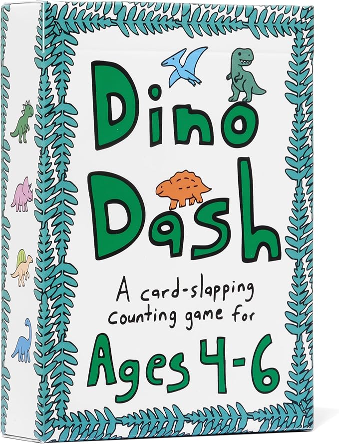 Dino Dash Card Game - Kids Counting Game for Ages 4-6 - Quick-Counting Dino-Slapping Game Fast, Fun, and Frenetic - Smart Card Game for Kids 4-6 & 2-4 Players - Dinosaur Games - Dinosaur Gifts