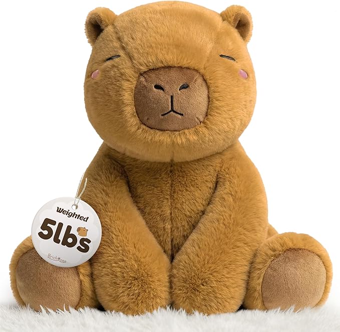 BRICHOEE 5lbs Weighted Capybara Stuffed Animals, 20'' Weighted Comfort Sensory Soothing Plush Toy, Cuddling Calming Cuddle Companion Gifts for Adults & Kids