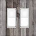 Decorative Outlet Covers Vintage Brown Gray Wood Texture 2 Gang Double Gfci Rocker Electrical Wall Panels Light Switch Cover Plate For Farmhouse Cabin Decor