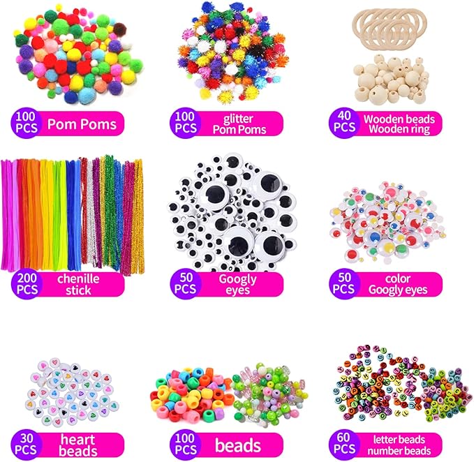 Itopstar Topstar 3000 Kids Arts and Crafts Supplies Ultimate Crafting Supply Set in Portable 3 Layered Plastic Art Box All in One for Craft Arts and Crafts