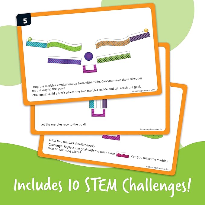 Learning Resources Tumble Trax Magnetic Marble Run - STEM Toys, Marble Runs for Kids 4-8, Marbles for Kids, Gravity Maze, Marbles Game, Ball Maze Toy, STEM Magnetic Track Toy