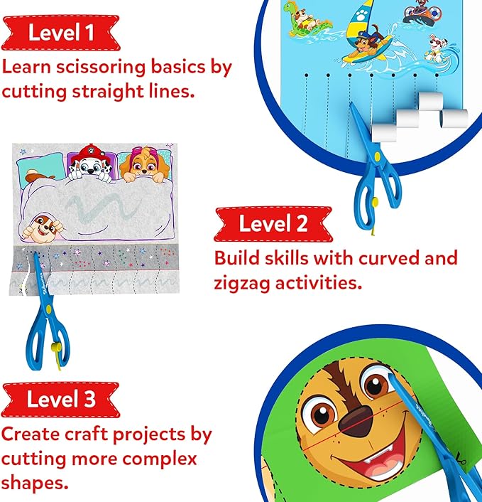 Skillmatics Scissor Skills Activity Book - Snip Snip PAW Patrol, 25 Cutting & Creative Activities for Preschoolers, Fine Motor Skills, Felt Craft Kit, Screen-Free Fun, Gifts for Ages 3, 4, 5, 6, 7