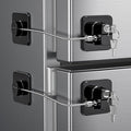 2 Pack Refrigerator Door Locks, Child Proof Fridge Lock for Kitchen Freezer, Cabinets and Drawers, Air Oven Air Fryer, Closets, Windows, Doors-No Tools Need or Drill (Patent)
