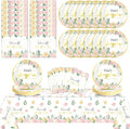 Floral Farewell Party Supplies Serves 24 We Will Miss You Paper Plates Napkins Retirement Decor Don't Forget Us Theme Tablecloth Set Tableware Kit for Goodbye Office Good Luck Going Away Party Favor