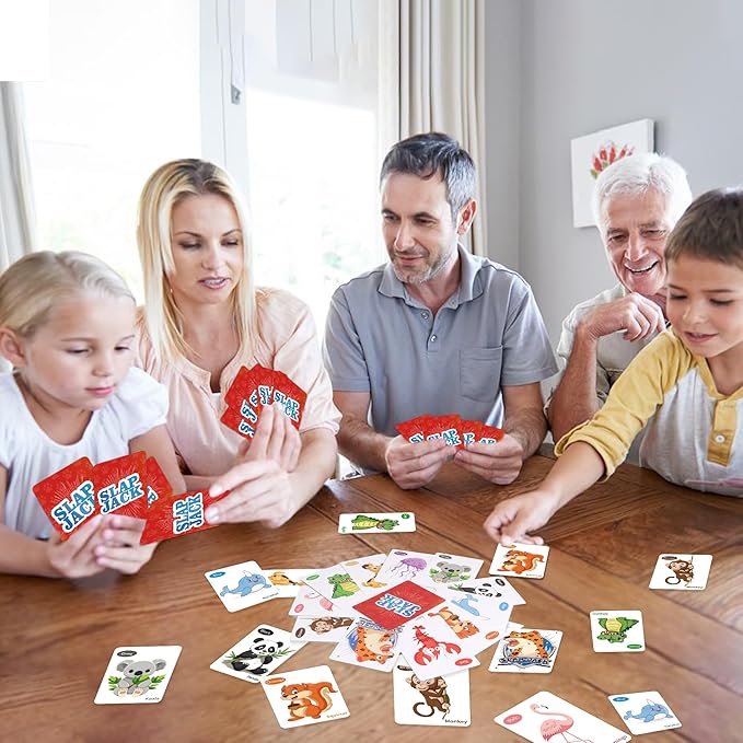 Card Games,Fun Card Game for Kids Ages 4-8,Classic Interactive Games for Kids Toddlers and Adults,Perfect for Stocking Stuffers Gifts,Family Game Night Travel and Party Games(Slap Jack&Memory Match)