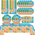 Summer Party Supplies Serves 24 Beach Luau Party Paper Plates Napkins Hawaiian Tablecloth Set Tableware Kit for Pool Party Birthday Tropical Dinner