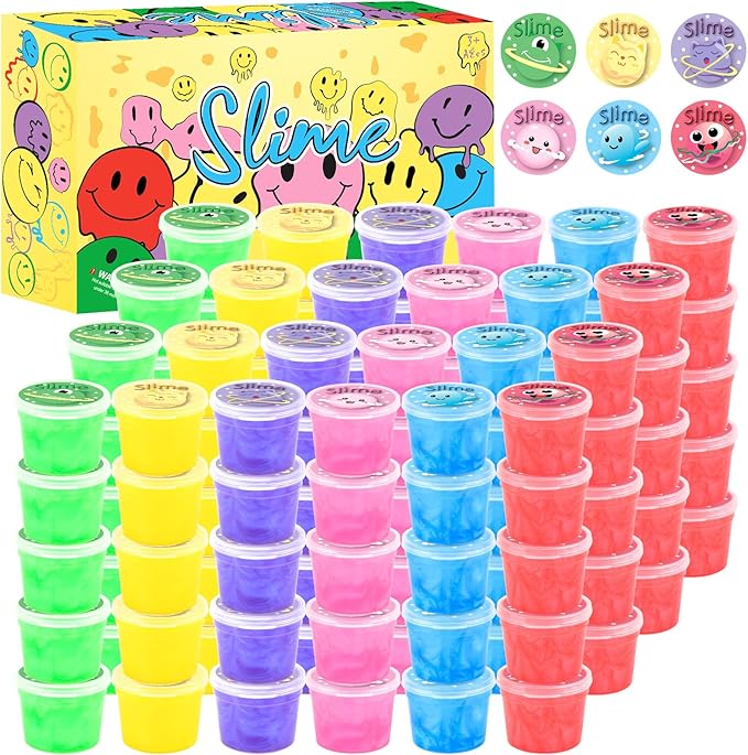 120 Pack Galaxy Bulk Slime Kit, Slimes Party Favors for Kids, Stress Relief Toys, Classroom Rewards and Birthday Goodie Bag Fillers, Non-Sticky, Squishy Toy Stress Relief Slime for Girls and Boys