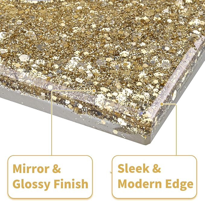 Gold Glitter Outlet Covers - Sparkling Wall Plate 5.1"x3.15", Single Duplex