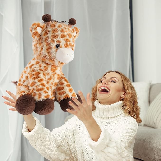 Niuniu Daddy 14" | 3.5 Pound Giraffe Weighted Plush Stuffed Animal, Heavy Giraffe Pillowfort Toys for Kids Adults, Weighted Beads for Stuffed Animals Body Pillow for Gift Birthday Christmas Holiday
