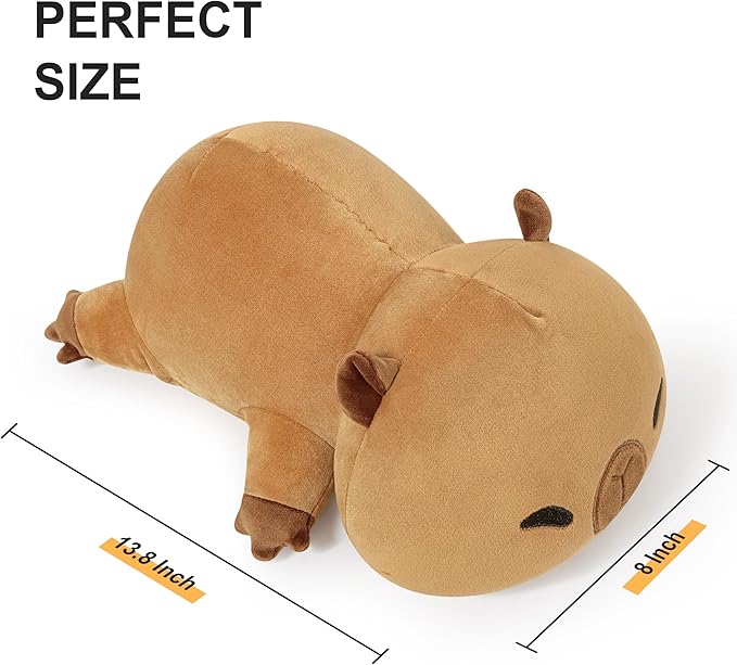 Onsoyours Original 13.8"|1.8 Pound Weighted Stuffed Animals, Cute Weighted Positive Capybara Plush Pillow Toy Soft Weighted Capybara Plushies Gift for Kids Adults