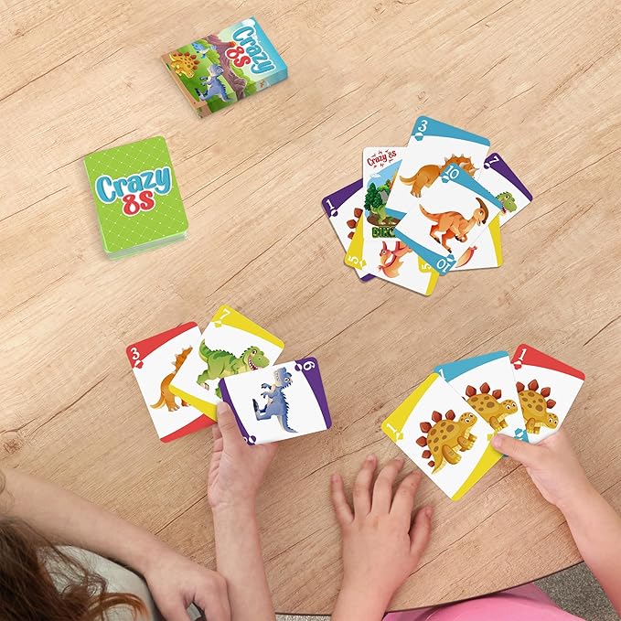 Etyishe Card Games,Card Game for Kids Toddlers Adults,2 Decks of Classic Fun Card Game for Game Nights and Family Gatherings,Great Gifts for Birthday Holiday Easter Basket Stuffers (Crazy 8s & War)