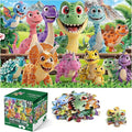 Jumbo Floor Puzzle for Kids Ages 4-6,48 Piece Cartoon Dinosaur Large Jigsaw Puzzles,Learning Toys for Toddlers Ages 3-5,Children Homeschool Educational Easter Gift for Boy Girl Ages 4-8