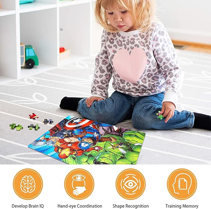 LELEMON Puzzles for Kids Ages 4-6,100 Piece Puzzles for Kids Ages 4-8 in a Metal Box, Childrens Educational Jigsaw Puzzles 100 Piece Puzzle Games Puzzle Toys for Girls and Boys