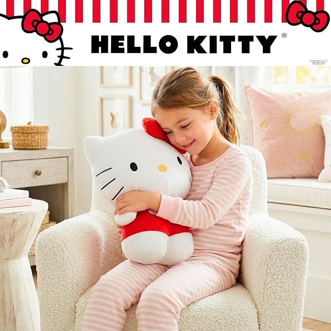 Hello Kitty Red Plush Cuddle Pillow Buddy, Kids Bedding Super Soft Kawaii Pillow, (Officially Licensed Product) by Franco Collectibles