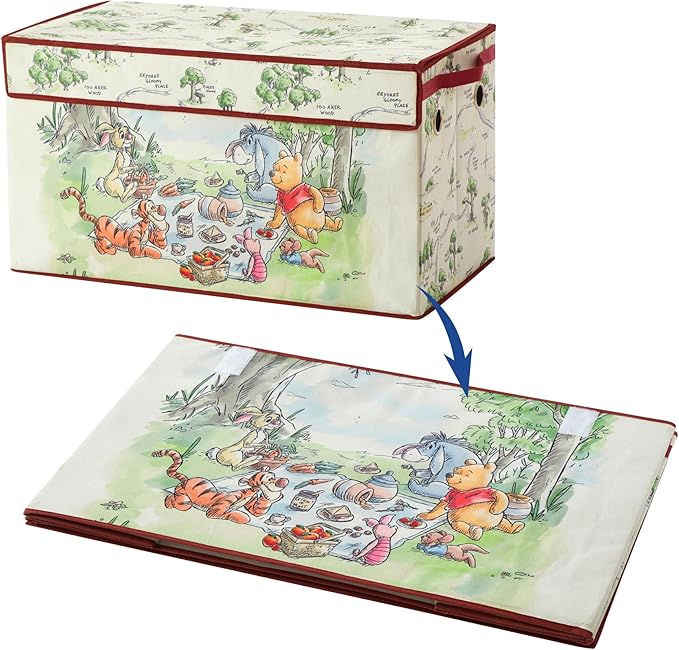 Disney Winnie the Pooh Collapsible Storage Trunk, Durable with Soft Lid, 28.5"x14.5"x16"