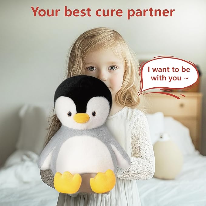 Niuniu Daddy 14" | 3.5 Pound Penguin Weighted Stuffed Animals for Kids Adults, Giant Stuffed Penguin Pillowfort Plush Toys, Cute Baby Body Pillow for Presents Birthday Holiday Christmas