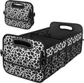Deosk Trunk Organziers and Storage with 6 Big Pocket,Car Accessories for Women/Men 50L Waterproof Polyester Trunk Organzier for Car/SUV/Minivan/Truck(Medium, Cow print)