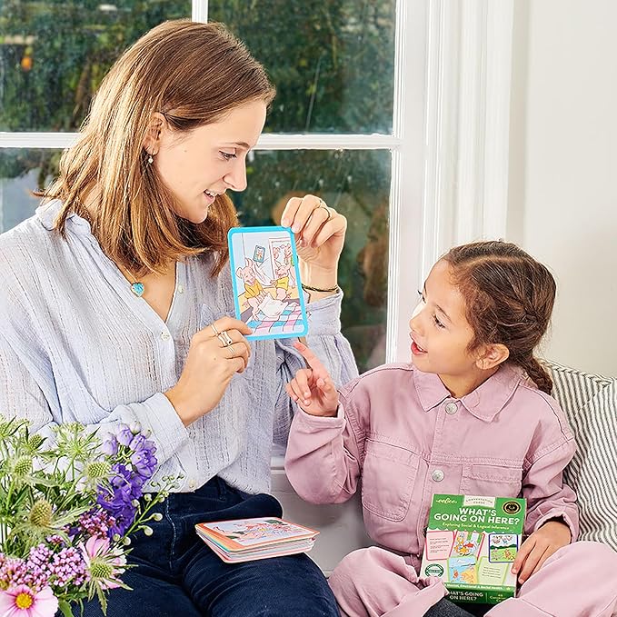 eeBoo: What's Going on Here - 50 Conversation Flashcards, Develops Empathy Through Friendly Illustrations of Social Situations, Develop Social and Emotional Intelligence, for Ages 3 and up