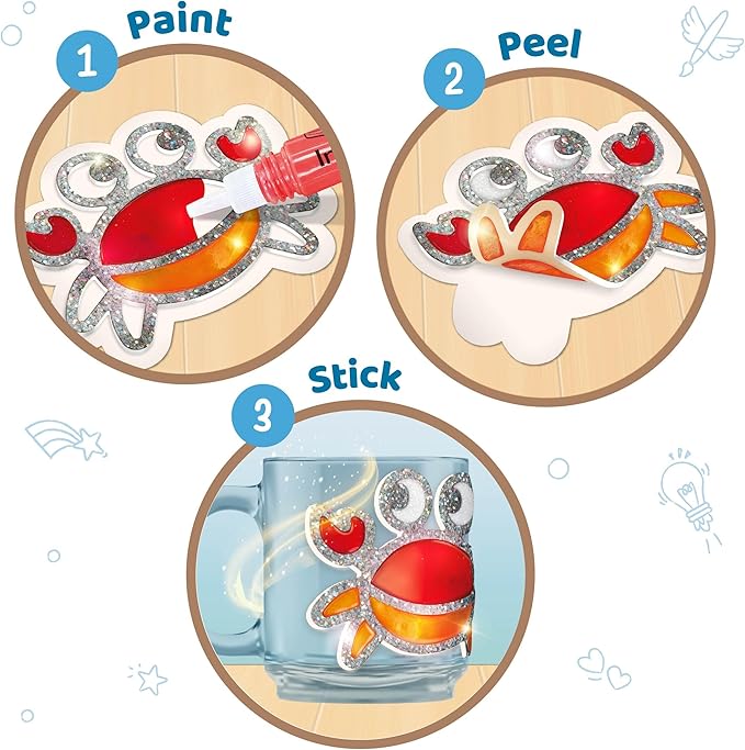 Imagimake DIY Jelly Stickers - Ocean | Gel Window Clings | Activities for Kids Ages 3-5 | Craft Kits for Kids Ages 4-8 | Painting Kit for Boys Ages 5-8 | 3,4,5,6,7 Year Old Girl Birthday Gift