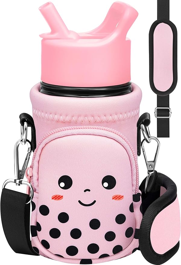 Miss Adola Water Bottle Carrier with Strap - Insulated Kids Water Bottle Holder for Boys Girls Bottle Bag for 10-18Oz