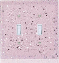 Pink Glitter Light Switch Cover Plate - Glossy Finish, 5.10" x 5.10" - Sparkle Double Toggle Wall Plate