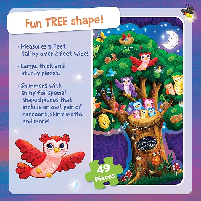 Peaceable Kingdom Hoot Owl Hoot Floor Puzzle – Giant Floor Puzzle for Kids Ages 5 & up – Great for Classrooms