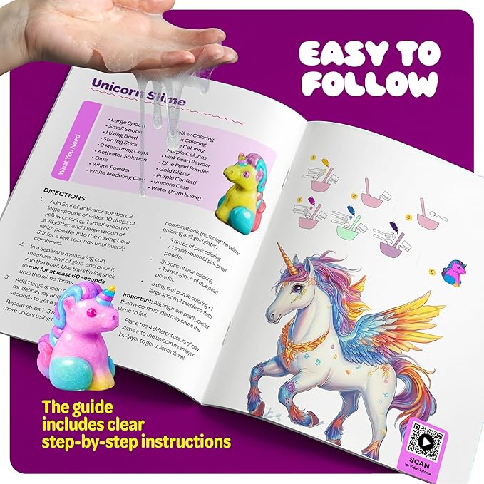 Slime Making Kit for Kids - 7 8 9 10 11 12 Year Old Girl Gifts - Arts and Crafts for Kids Ages 8-12 - Girls Birthday Gift Ideas Age 8-10 Years - Activities DIY Kits - Toys for Kids, Tween, Teens