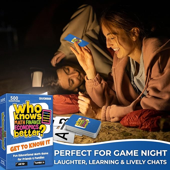 Board Games for Kids 8-12 – STEM Family Card Games for Kids and Adults –Trivia Cards for Family Game Night – Who Knows Math Finance Economics Better – Fun Card Game for Families and Teens